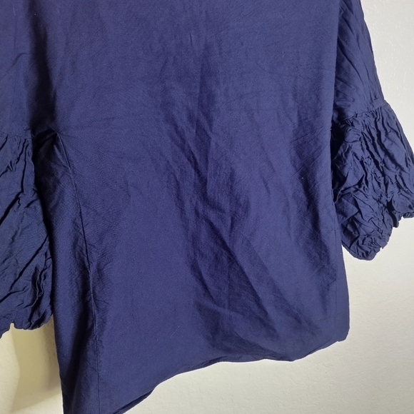Tibi blue puff sleeves Back Buttons blouse Sz S - Picture 4 of 9